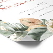 ボーホー ダーク フローラル グリーンナリー | ウェディング ウェルカム サイン (角)