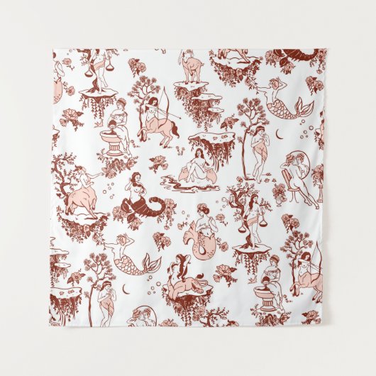 ボーホー チック 十二星座 トイレイ パターン 天文学 ギフト タペストリー (正面)