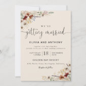 ボーホー ティニー ワイルドフラワー ウェディング セレモニー 招待状 (正面)
