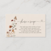 ボーホー ティニー ワイルドフラワー ブライダル シャワー レシピ リクエスト エンクロージャーカード (正面)