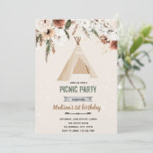 ボーホー ティーピー シャワー バースデー 招待状 (スタンド正面)