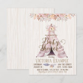 ボーホー ティーピー ベビーシャワー 招待状 (正面/裏面)