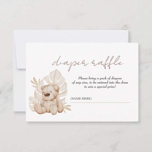ボーホー テディベア おむつ ラッフル 封入 カード (正面)