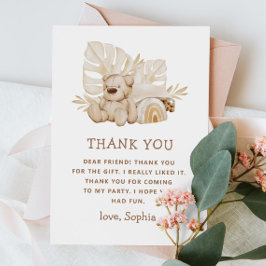 ボーホー テディベア | かわいい ソフト 子供の誕生日パーティー サンキューカード