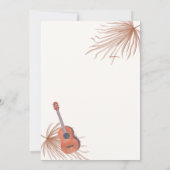 ボーホー テディベア ギター ベイビー シャワー 招待状 (裏面)