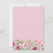 ボーホー テディベア ピンク ベアリーワイト ガール ベイビーシャワー 招待状 (裏面)