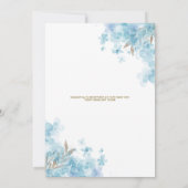 ボーホー テディ ポーラーベア ブルーバルーン 男の子 ベイビーシャワー 招待状 (裏面)