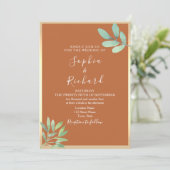 ボーホー テラコッタ ウェディング 招待状 (スタンド正面)