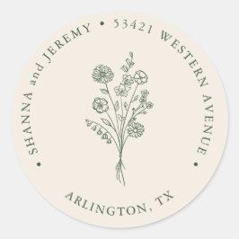 ボーホー テラコッタ エレガント ミニマル | 返信先住所ラベル ラウンドシール