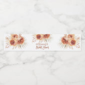 ボーホー テラコッタ オレンジ色の花のウェディング ペットボトルラベル (シングルラベル)