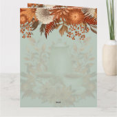 ボーホー テラコッタ サージ グリーン フラワーパーティー どんなイベントでも カード (裏面)