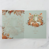 ボーホー テラコッタ サージ グリーン フラワーパーティー どんなイベントにも カード (内部)