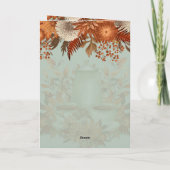 ボーホー テラコッタ サージ グリーン フラワーパーティー どんなイベントにも カード (裏面)