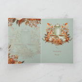 ボーホー テラコッタ サージ グリーン フローラル ANY イベント カード (内部)