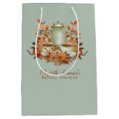 ボーホー テラコッタ サージ ティーパーティー ベイビー ブライズシャワー ミディアムペーパーバッグ (正面)