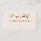 ボーホー テラコッタ スクリプト ベイビー シャワー おむつラッフル エンクロージャーカード (正面)