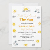 ボーホー テラコッタ ツインズ ファーストトリップ ファーストバースデー 招待状 (正面)