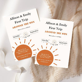 ボーホー テラコッタ ツインズ 初旅行 初誕生日 招待状