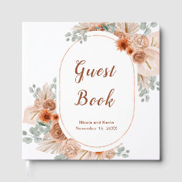 ボーホー テラコッタ パンパス グラス ゲストブック