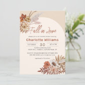 ボーホー テラコッタ パンパス グラス フラワー ブライダル シャワー 招待状 (スタンド正面)