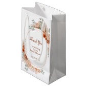 ボーホー テラコッタ パンパス グラス ブライダル シャワー スモールペーパーバッグ (正面アングル)