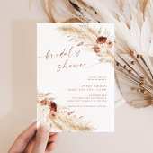 ボーホー テラコッタ パンパス グラス ブライダル シャワー 招待状