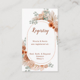 ボーホー テラコッタ パンパス グラス レジストリ エンクロージャーカード