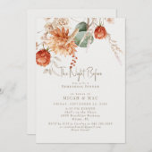 ボーホー テラコッタ フラワーズ  ザ・ナイト・ビフォア 招待状 (正面/裏面)