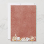 ボーホー テラコッタ フラワーチック ウォーターカラー ベビーシャワー 招待状 (裏面)