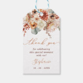 ボーホー テラコッタ フラワー 秋のブライダル シャワー ギフトタグ (正面)