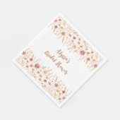 ボーホー テラコッタ ワイルドフラワー ブライダルシャワー スタンダードランチョンナプキン (角)