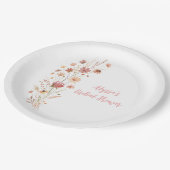 ボーホー テラコッタ ワイルドフラワー ブライダルシャワー ペーパープレート (アングル)