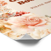 ボーホー テラコッタ ワインレッド フラワープリント グルーヴィー ゲストブック (角)