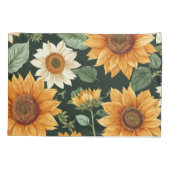 ボーホー テラコッタ ヴィンテージ ヒマワリ柄 枕カバー (裏面)