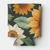 ボーホー テラコッタ ヴィンテージ ヒマワリ柄 缶クーラー (正面)