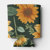 ボーホー テラコッタ ヴィンテージ ヒマワリ柄 缶クーラー (裏面)