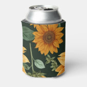 ボーホー テラコッタ ヴィンテージ ヒマワリ柄 缶クーラー (缶裏面)