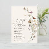 ボーホー テラコッタ 秋 ワイルドフラワー ベイビー シャワー 招待状 (スタンド正面)