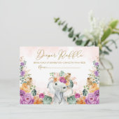 ボーホー トロピカル オータム エレファント ベイビー おむつくじ引き エンクロージャーカード (スタンド正面)