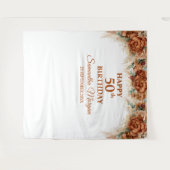 ボーホー トロピカル パンパス グラス パーム 50歳の誕生日 タペストリー (正面(横))