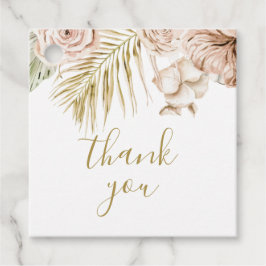 ボーホー トロピカル フラワーとパームのお礼 フェイバータグ