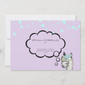 ボーホー トーキング ラマ ピンク ターコイズ オー ベイビー シャワー 招待状 (裏面)