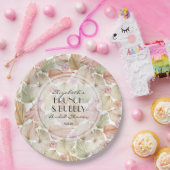 ボーホー ドライリーフとフラワーのブライズシャワー ペーパープレート (パーティー)