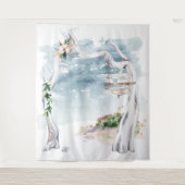 ボーホー ドリフトウッド アーチ バックドロップ タペストリー (正面)