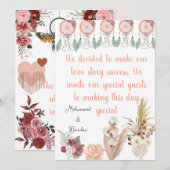 ボーホー ドリームキャッチャー ウェディング インビテーション セット (正面/裏面)