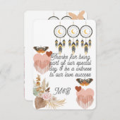 ボーホー ドリームキャッチャー ウェディング サンクス カード (正面/裏面)