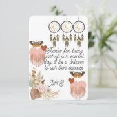 ボーホー ドリームキャッチャー ウェディング サンクス カード (スタンド正面)