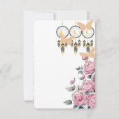 ボーホー ドリームキャッチャー ウェディング サンクス カード (裏面)