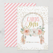 ボーホー ドリームキャッチャー カード ギフト サイン 5x7" (正面/裏面)