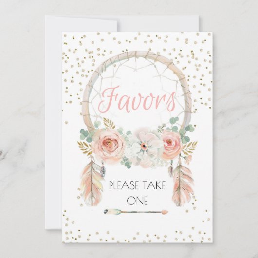 ボーホー ドリームキャッチャー ギフト サイン 5x7" 招待状 (正面)